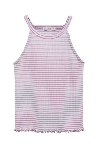 T-shirt bretelles à rayures - Mauve