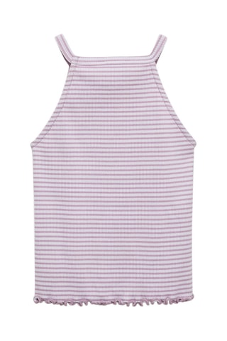 T-shirt bretelles à rayures - Mauve