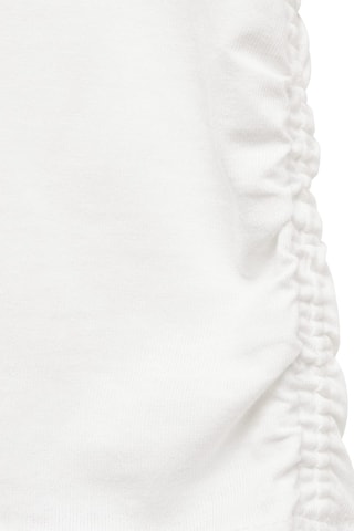 T-shirt coton détail froncé - Blanc cassé