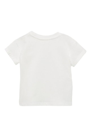 T-shirt coton imprimé - Blanc cassé