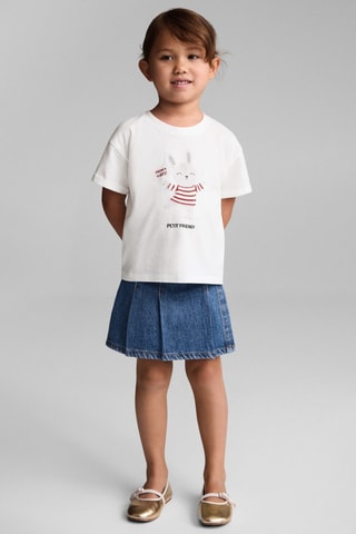 T-shirt coton imprimé - Blanc cassé