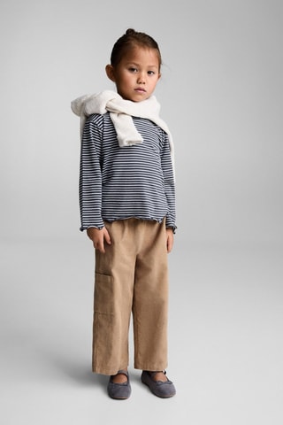 T-shirt coton à rayures - Anthracite