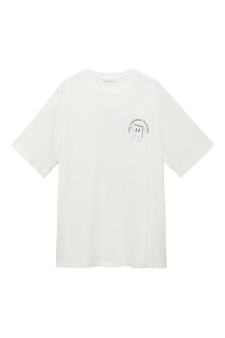 T-shirt oversize imprimé - Blanc cassé