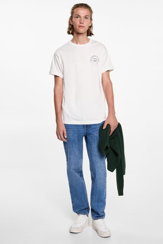 T-shirt oversize imprimé - Blanc cassé