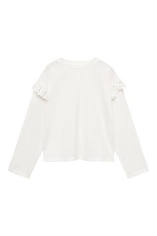 T-shirt clouté volants - Blanc cassé