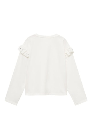 T-shirt clouté volants - Blanc cassé