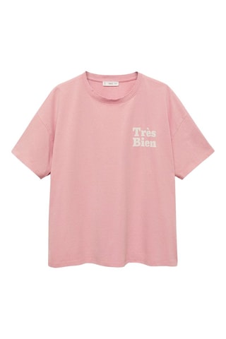T-shirt en coton imprimé - Rose pâle