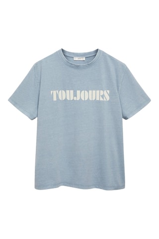 T-shirt en coton imprimé - Bleu