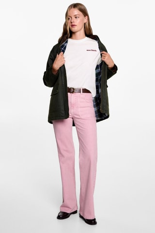 T-shirt coton imprimé - Blanc cassé