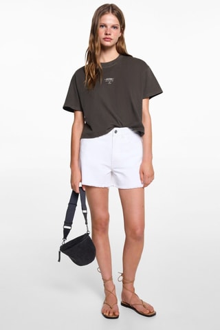 T-shirt crop imprimé - Anthracite