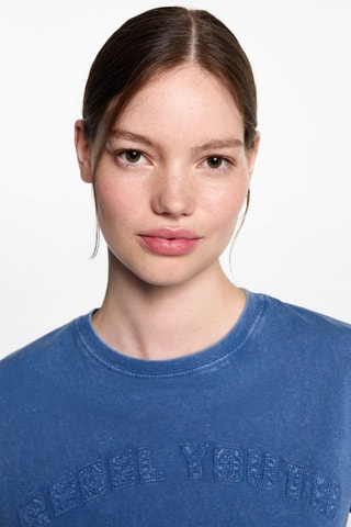 T-shirt message brodé - Vert