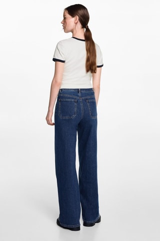 T-shirt imprimé contrastant - Blanc cassé