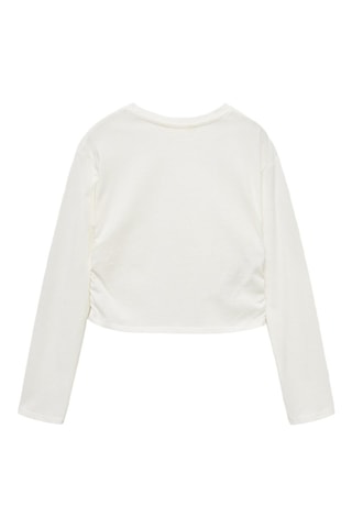 T-shirt détail froncé - Blanc cassé