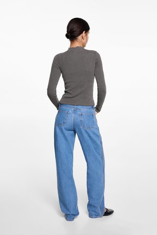 T-shirt manches longues coutures décoratives - Anthracite