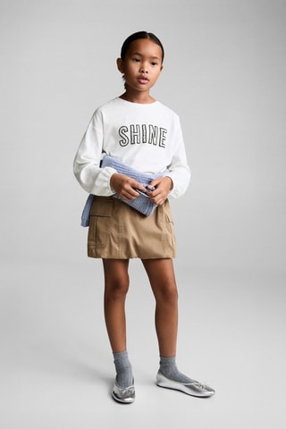 T-shirt détail perles - Blanc cassé