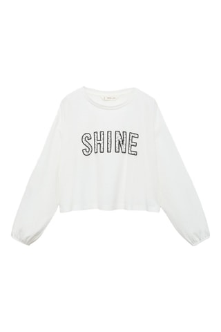 T-shirt détail perles - Blanc cassé