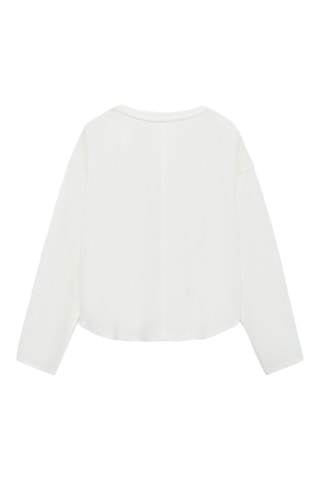 T-shirt panthère manches longues - Blanc cassé