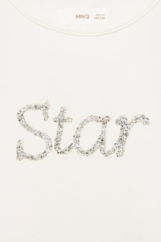 T-shirt paillettes - Blanc cassé