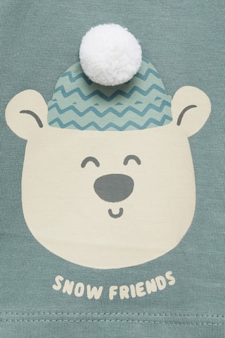 T-shirt imprimé Noël - Vert pastel