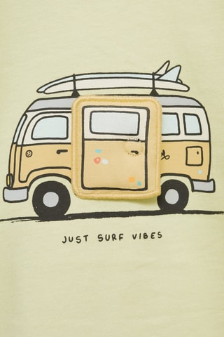 T-shirt imprimé relief - Jaune