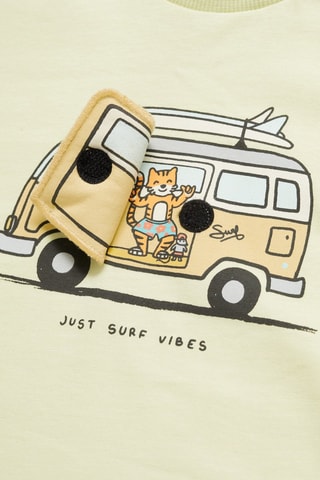 T-shirt imprimé relief - Jaune