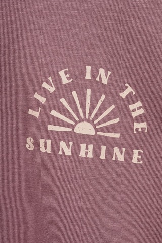 T-shirt manches longues imprimé - Prune