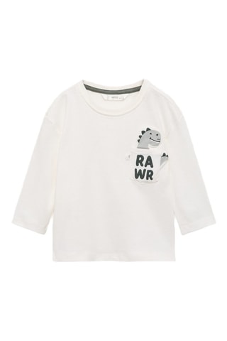 T-shirt imprimé dinosaure - Blanc cassé