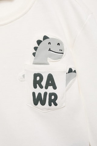 T-shirt imprimé dinosaure - Blanc cassé