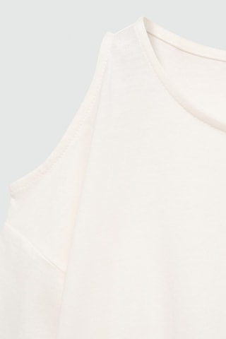 T-shirt manches longues ouvertures - Blanc cassé