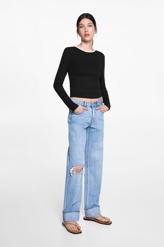 T-shirt jaspé - Noir