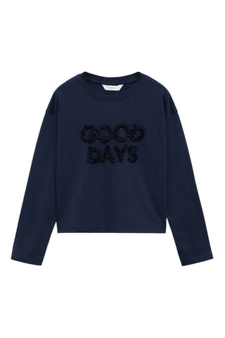 T-shirt détails relief - Bleu marine