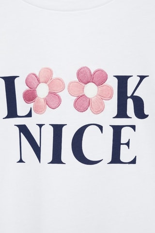 T-shirt manches longues volants - Blanc cassé