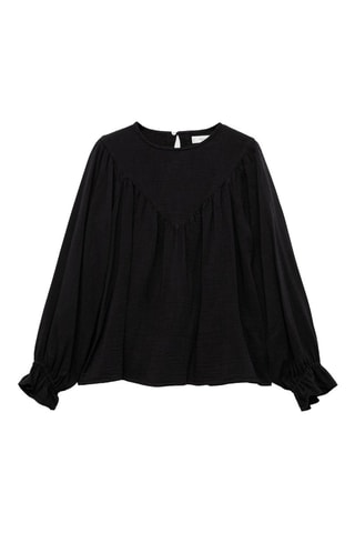 Blouse détails froncés - Noir
