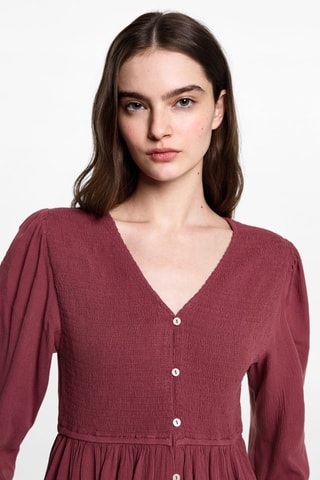Blouse fluide froncée - Bordeaux