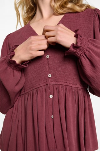 Blouse fluide froncée - Bordeaux