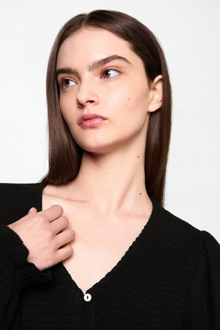 Blouse fluide froncée - Noir