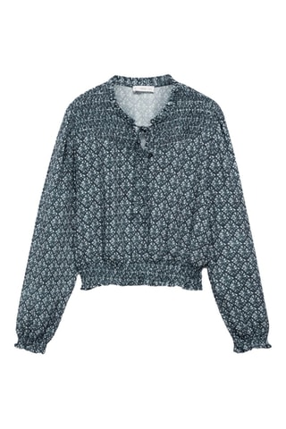 Blouse imprimée - Bleu marine