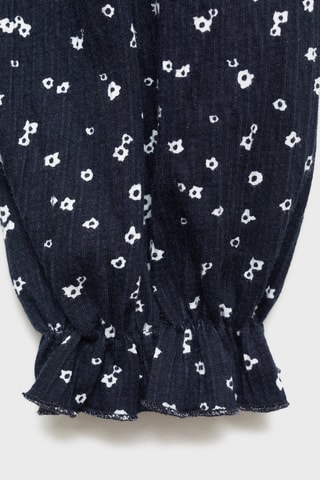 Blouse fluide imprimée - Bleu marine