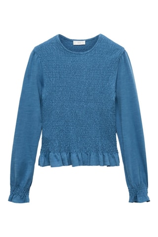 Blouse détail froncé - Bleu