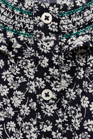 Blouse en imprimé floral - Bleu marine