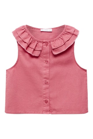 Blouse lin à boutons - Fraise
