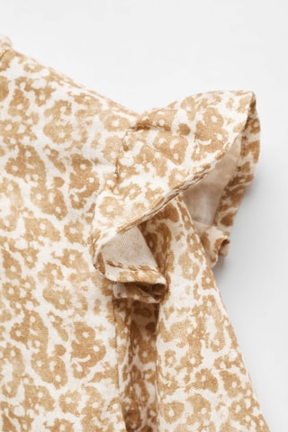 Blouse imprimée à volants - Ocre