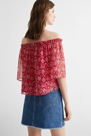 Blouse épaules découvertes - Rouge
