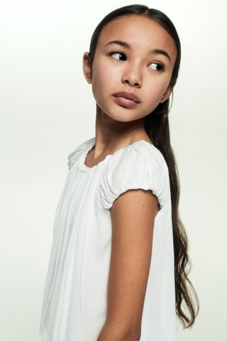 Blouse détail froncé - Blanc