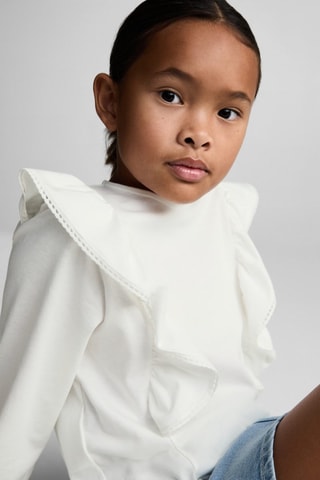 Blouse détail volants - Blanc cassé