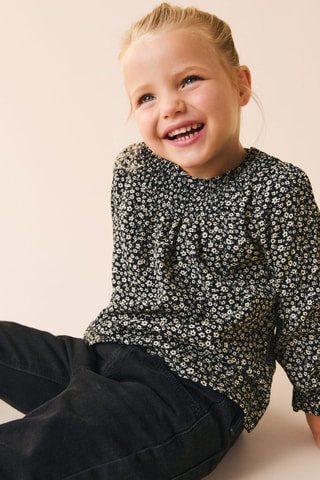 Blouse en imprimé floral - Noir