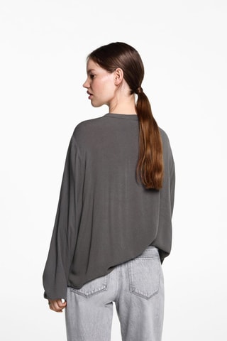 Blouse fluide col noué - Vert