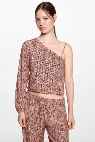 Blouse asymétrique imprimée - Orange