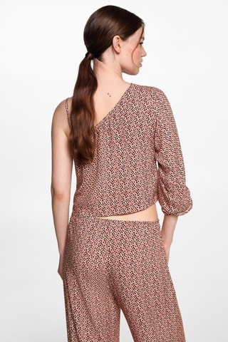 Blouse asymétrique imprimée - Orange