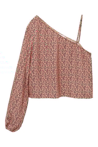 Blouse asymétrique imprimée - Orange